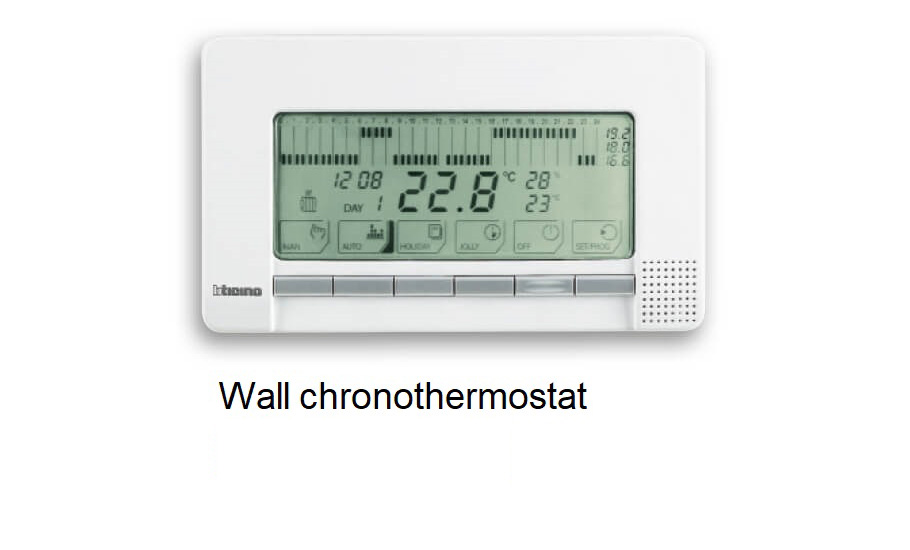 Wall chronotermostat