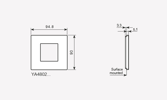 2 modules cover plate (code YA4802...)