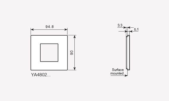 2 modules cover plate (code YA4802...)