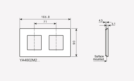 2+2 modules cover plate (code YA4802M2...)