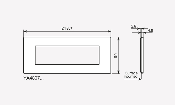 7 modules cover plate (code YA4807...)